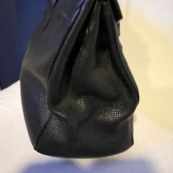 HERMÈS STYLE  BIRKIN BAG SATCHEL HANDBAG BLACK CLÉMENCE LEATHER - Picture 6 of 12